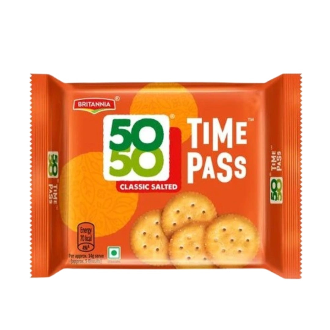 Britannia 50-50 Timepass Salted Biscuit 150 gm